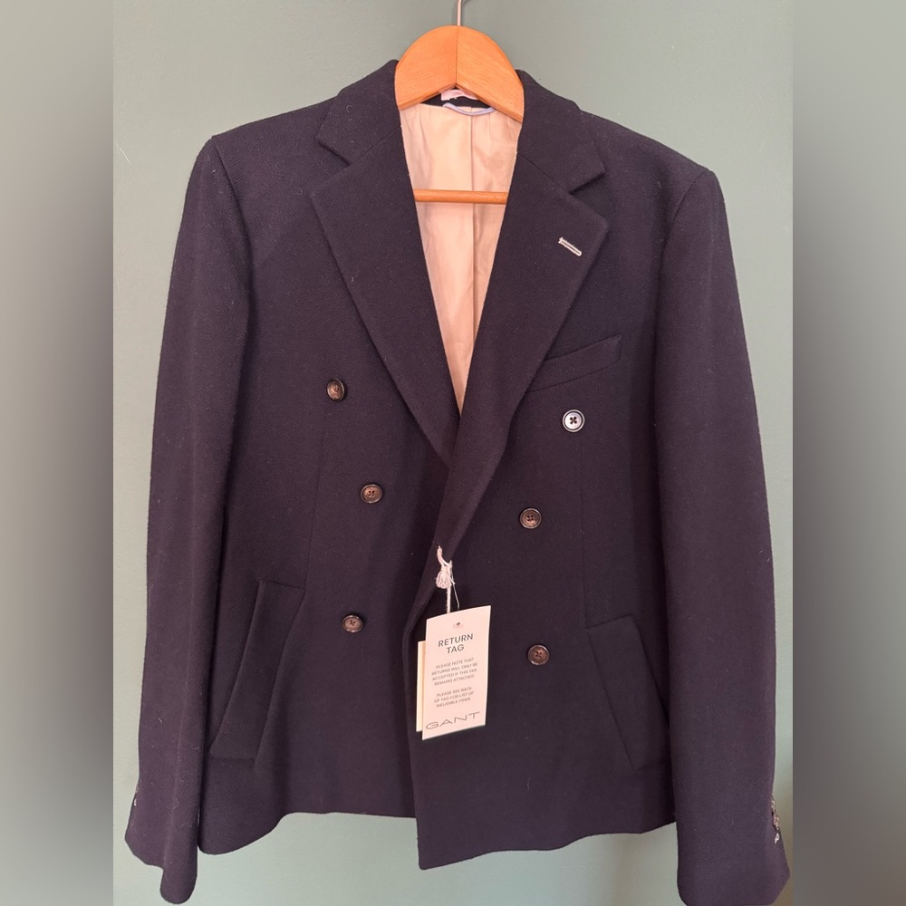 Ganni Midnight Blue Wool Blazer